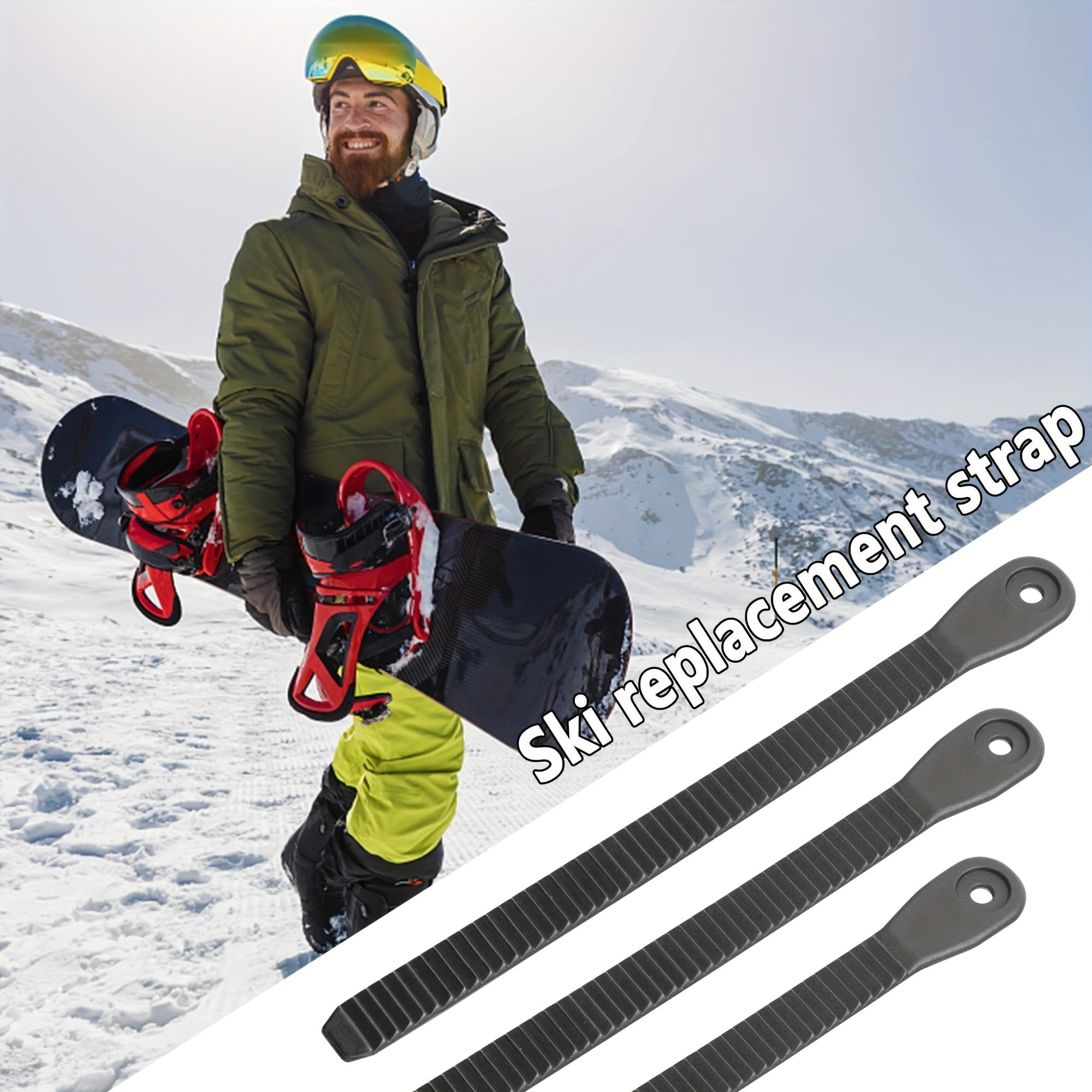 6pcs Snowboard Bindings Straps Ladder Strap Replacement 8.2 inch