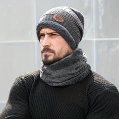 Winter Beanie Hat & Scarf Set Velvet Beanie Cap Warm Thickened Knitted Hat