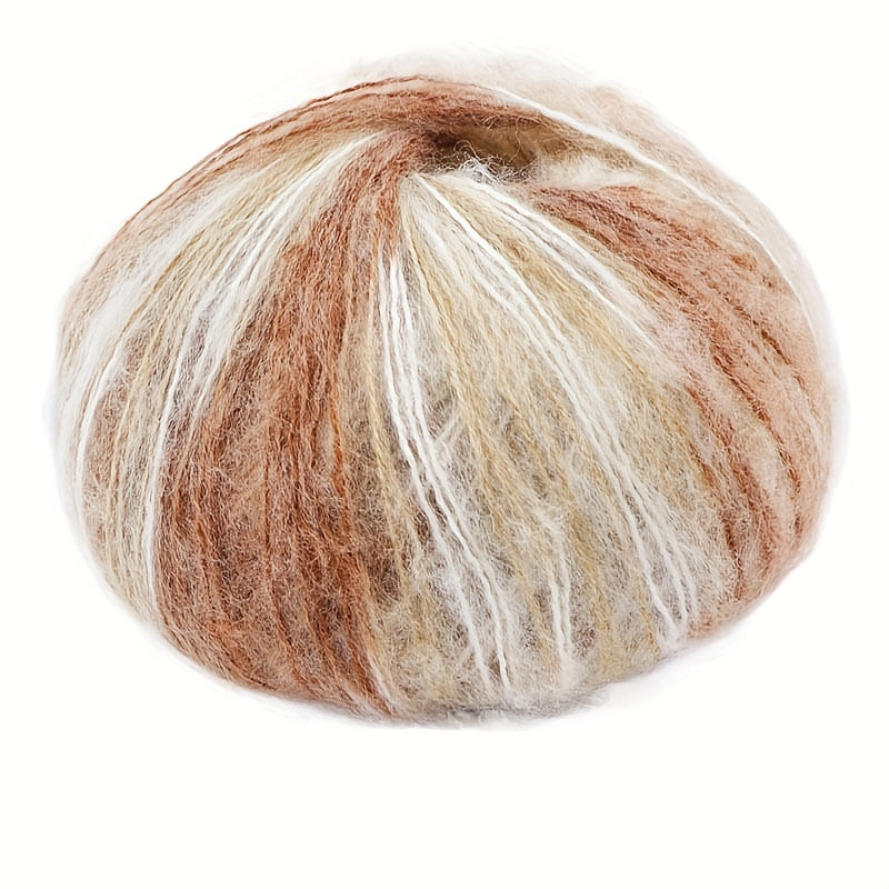 40 Wool 60 Acrylic Mohair Yarn Multicolor for Crafts 25g 166m