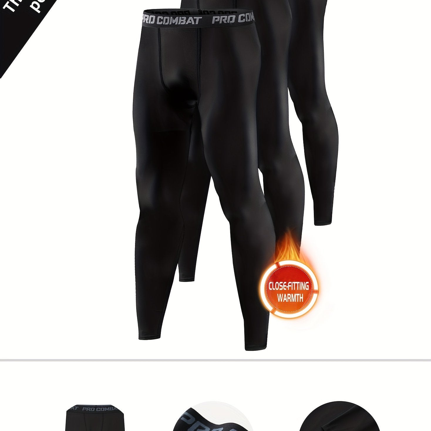 3pcs Cooling Men's Base Layer Tights for Fitness Performance