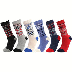 Geometric Pattern Mid Tube Socks Soft Women's Stockings