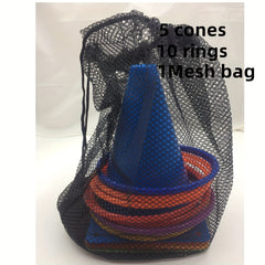 Throwing Game with 5 Soft Marking Buckets and 10-20 Mixed Furrels