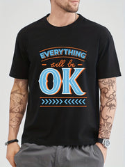 Men's Everything Will Be OK Print Graphic Crew Neck Tee