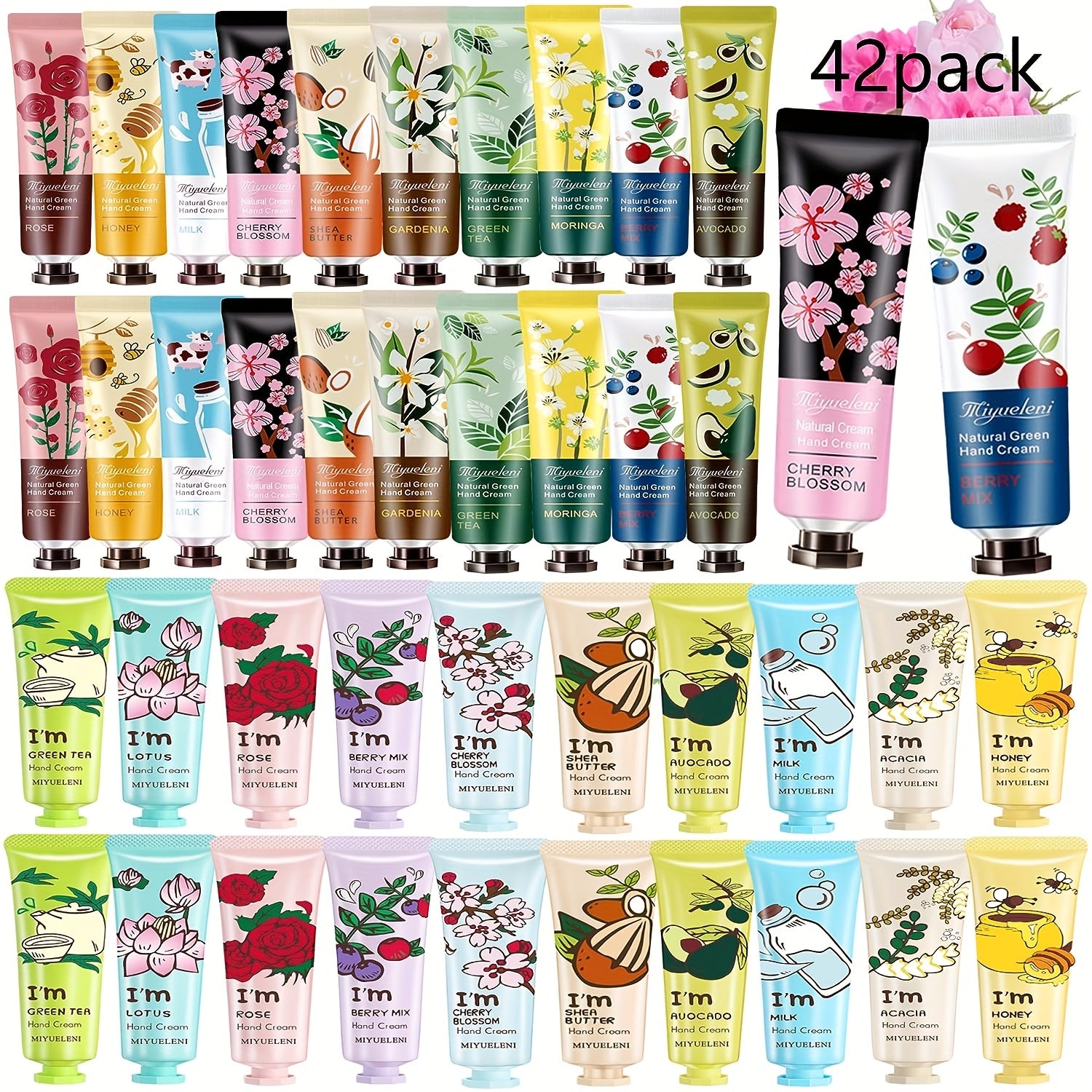 42 Plant Fragrance Hand Cream Set Mini Hand Lotion Bulk For Women