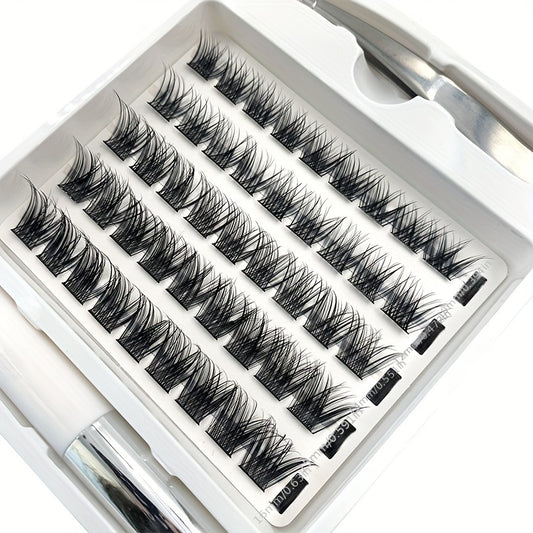 50pcs DIY Cluster Lashes Extension D Curling Long Individual Lashes Faux Mink