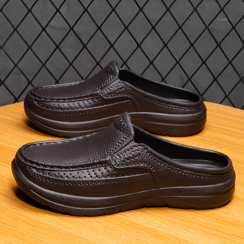 Men's Comfortable Open Back Mules with Platform, Spring Summer Outdoor Shoes