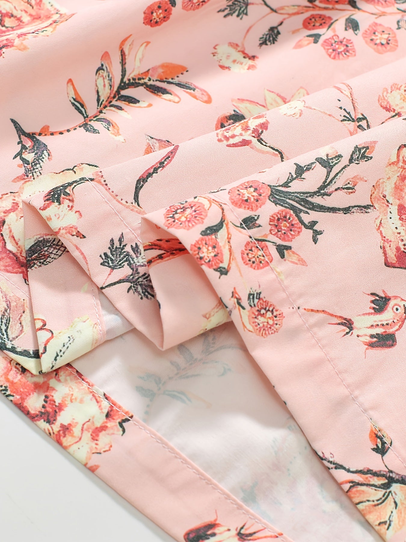 Girls' Ruffle Collar Floral Long Sleeve Casual Dress