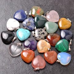 Natural Gemstones Heart Reiki Chakra Pendant