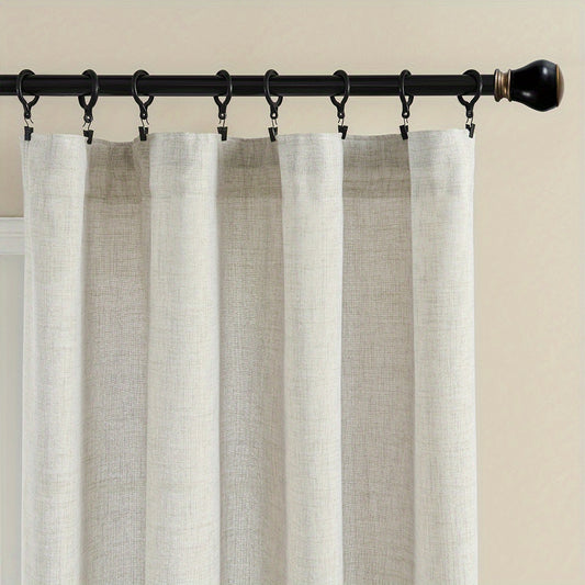 Cotton Linen Curtain with Rod Pocket for Living Room Bedroom Home Decor