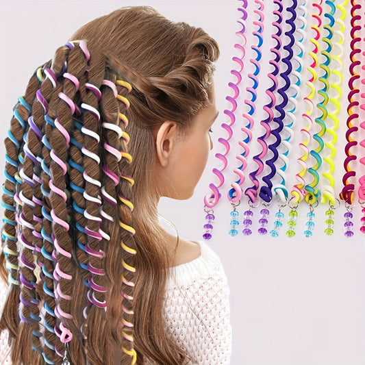 6pcs Rainbow Hair Twister Clip with Crystal Beads Hair Accessories