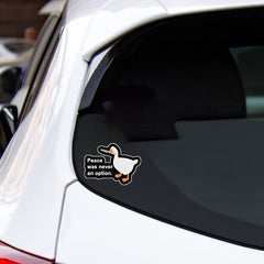 Peace Never an Option Sticker Vinyl Decal