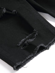 Men's Stretch Knee Long Denim Shorts