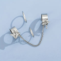Tassel Ring Lock And Key Pendants Linked Chain Party Accessory
