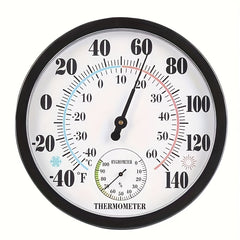 Wall Mounted Indoor Thermometer Hygrometer No Batteries