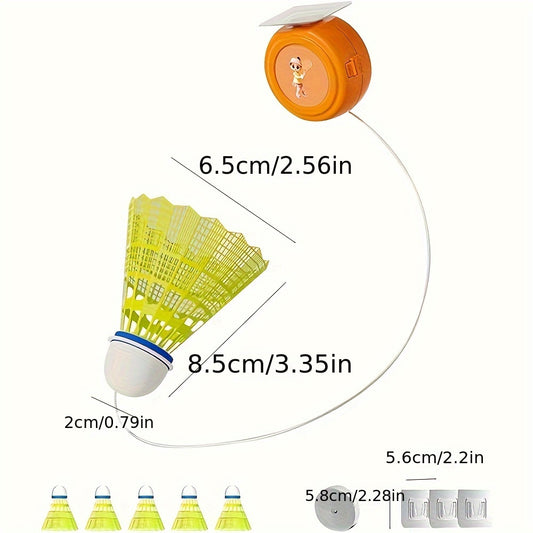 6pcs Badminton Trainer Rebound Device For Indoor Single Training