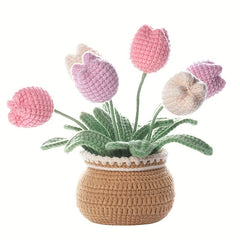 Beginner Crochet Kit Material Package DIY Flower Large Potted Ornament Tool