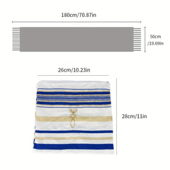 Messianic Jewish Tallit Prayer Shawl Scarf 70x19 with Talis Bag