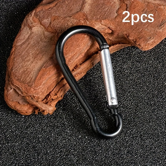 2pcs Aluminum Mountaineering Buckle D Shaped Snap Buckle Mini Spring Carabiner