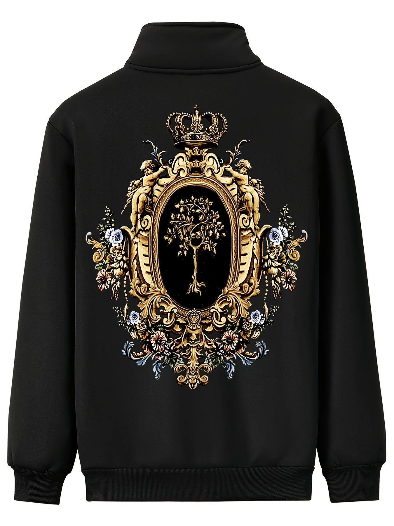 Men's Vintage Zip Up Jacket With Print