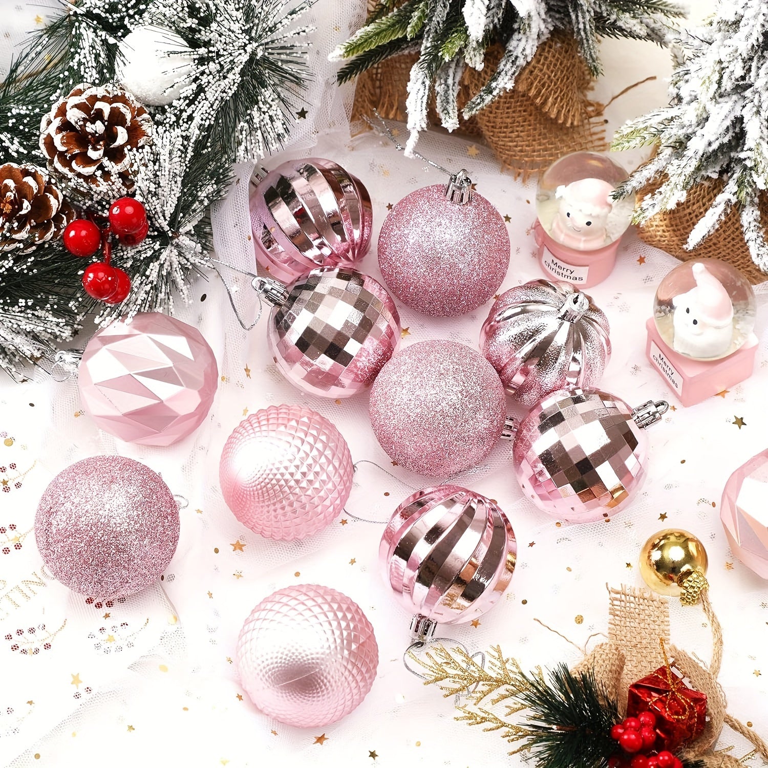 12pcs Large Christmas Balls Shatterproof Ornaments Xmas Tree Decorations