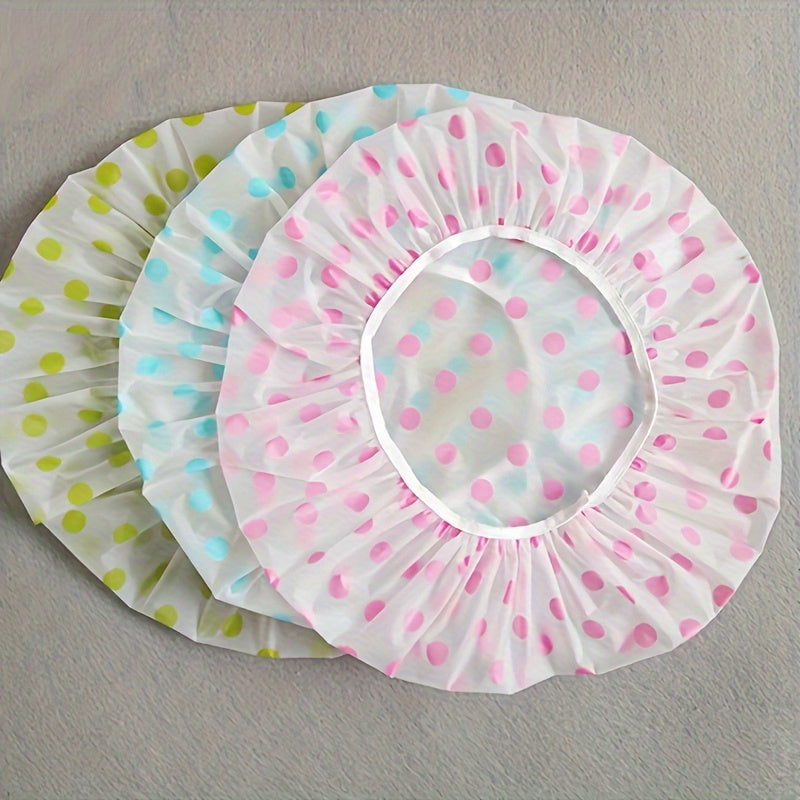 Waterproof Polka Dot Shower Cap For SPA And Bath 1pc