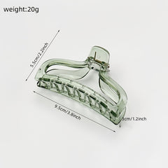 Mint Green Clear Hair Claw Clip Strong Hold Grip