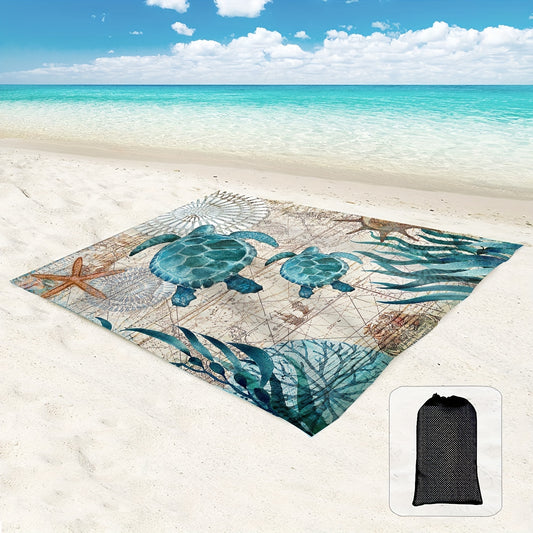 Large Waterproof Beach Mat Outdoor Blanket Portable Mesh Bag Beach Picnic Travel