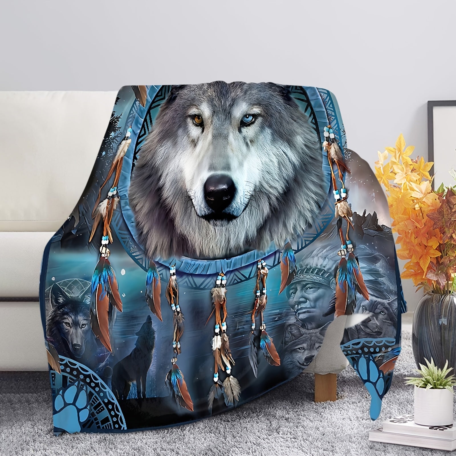 Bohemian Style Warm Throw Blanket Soft Blanket For Couch Bed