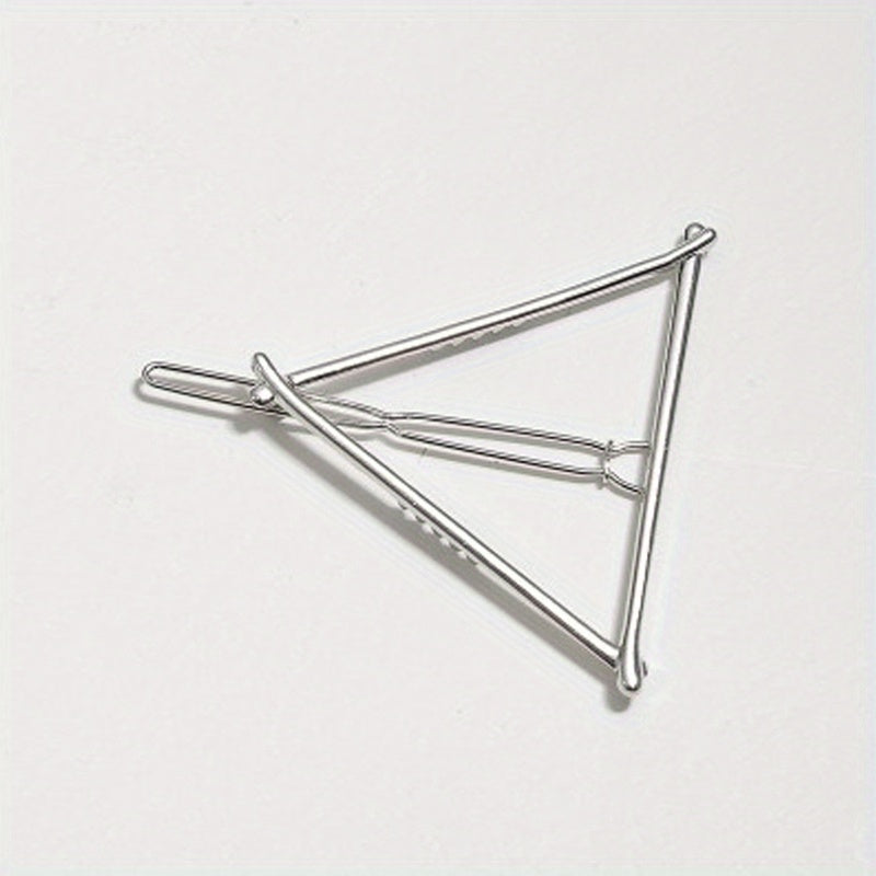 Triangle Frame Hair Clip Minimalist Solid Hair Pin Metal Headwear
