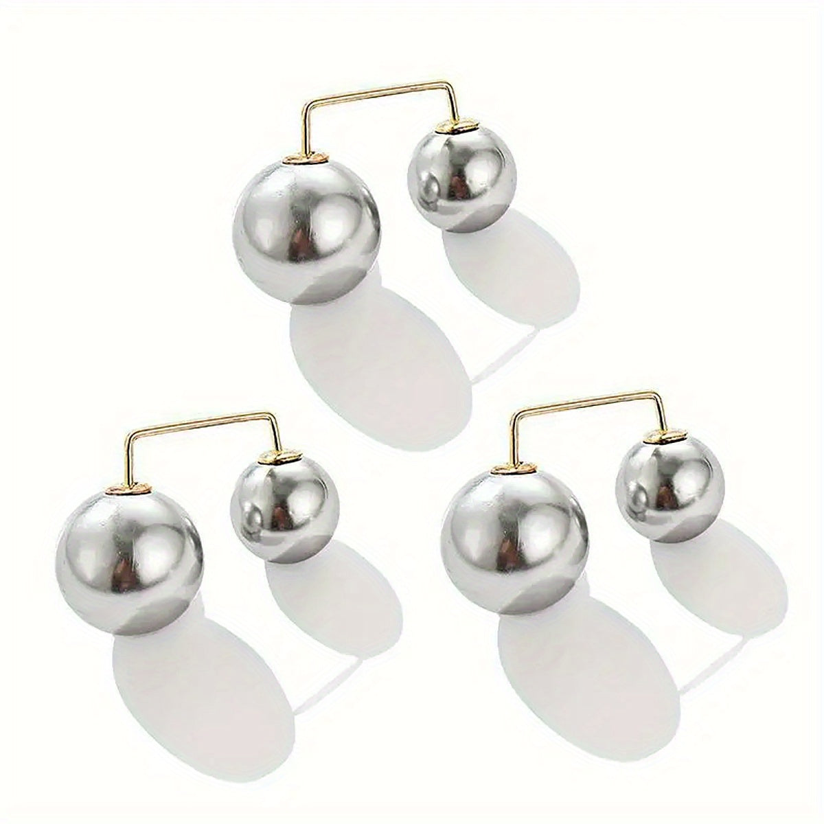 3pcs Faux Pearl Waist Brooch Set Pin Buckle Tightening Waistband