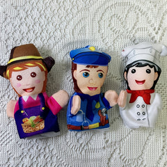 3 Pack Occupation Finger Puppets Set for Kids Storytelling