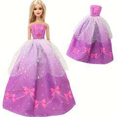 Purple Princess Strapless Wedding Dress Set for 11.5 Doll