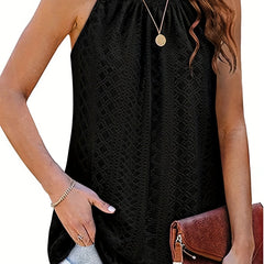Boho Halter Neck Tank Top Women's Clothing