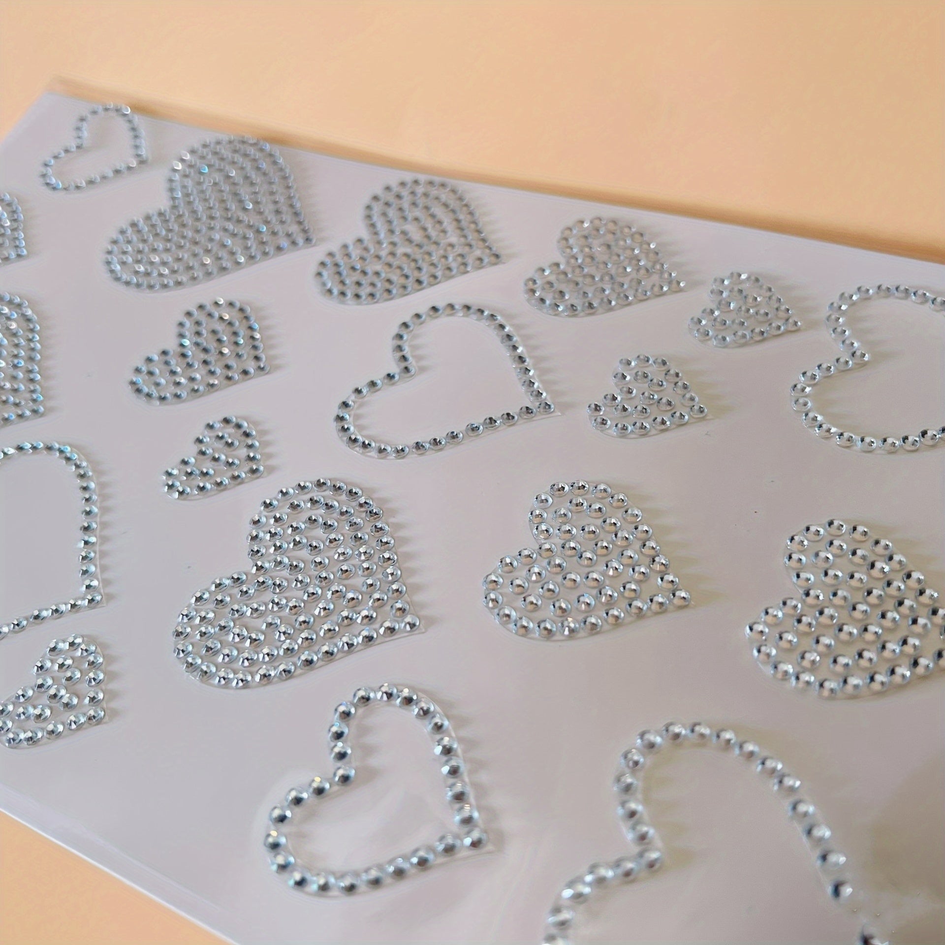 42pcs Heart Shaped Rhinestone Stickers for Christmas Window Car Decor 2 Sh