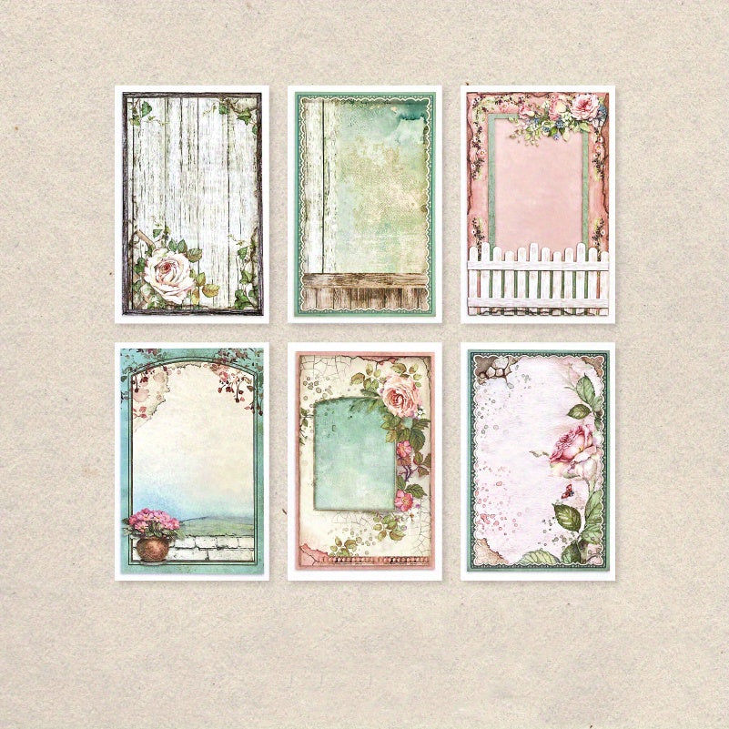 60pcs Paper Scrapbooking Vintage DIY Backing Paper Material
