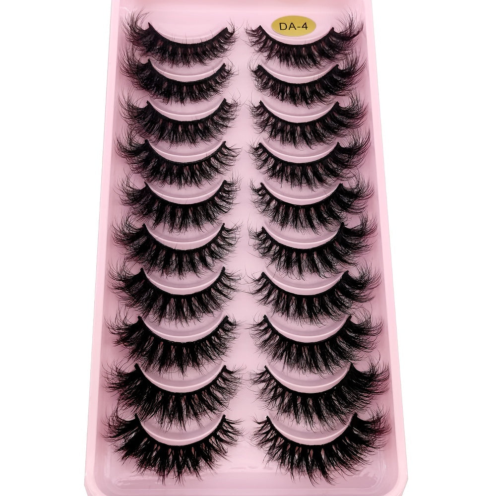 10 Pairs 3D Mink Lashes Cat Eye Curling False Eyelashes