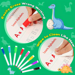 Dinosaur Themed Educational Busy Book with 32 Colorful Learning Activities