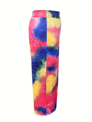  Tie Dye High Stretch Low Rise Straight Leg Pants