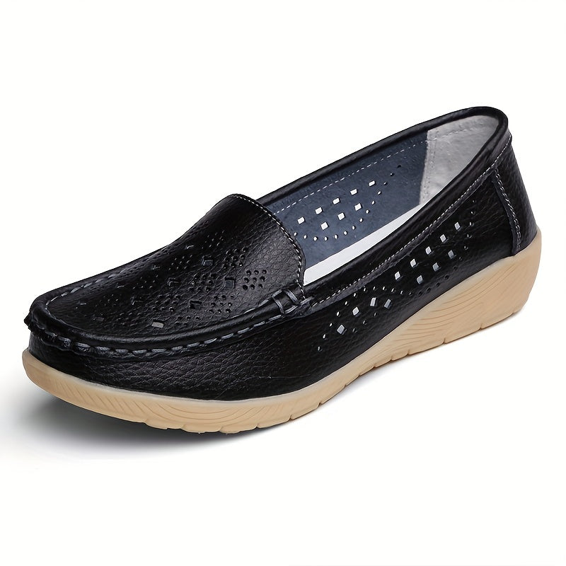 Women's Wedge Heeled Loafers Slip on Casual Shoes