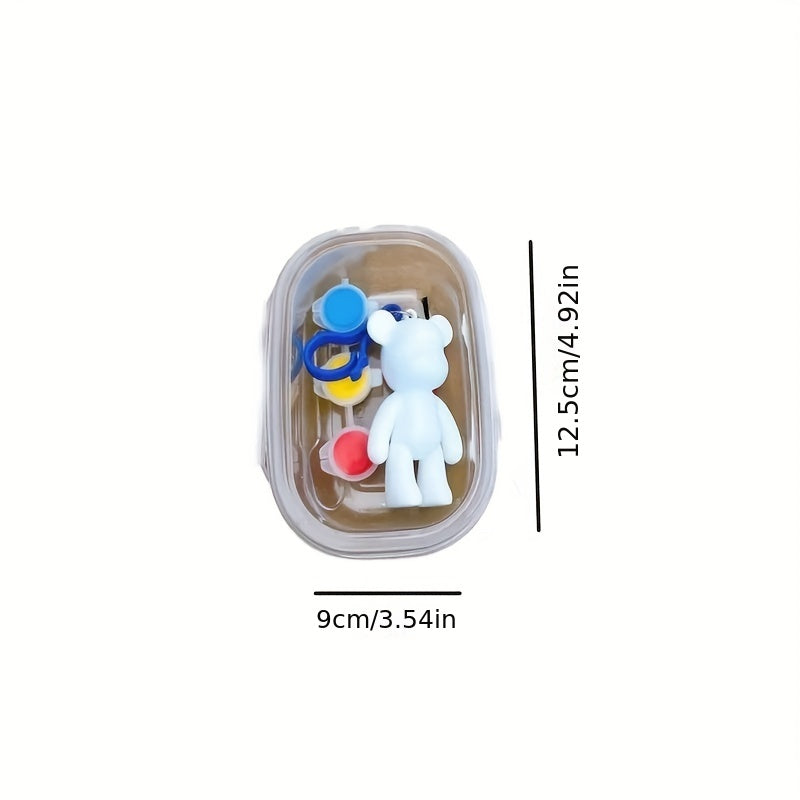 2pcs Fluid Bear DIY Key Chain Graffiti Material Kit