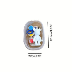 2pcs Fluid Bear DIY Key Chain Graffiti Material Kit