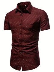 Hawaiian Print Casual Short Sleeve Men's Shirt for Summer Vacation