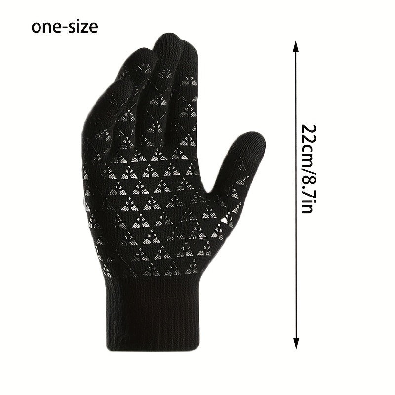 Touchscreen Winter Gloves Men Women Warm Anti Slip Knit Lining