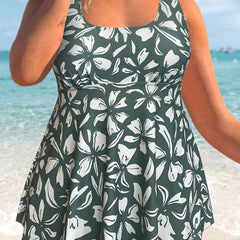  Floral Print Peplum Tankini Set