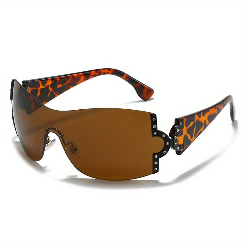 Y2K Oversized Gradient Lens Rimless Sunglasses UV400