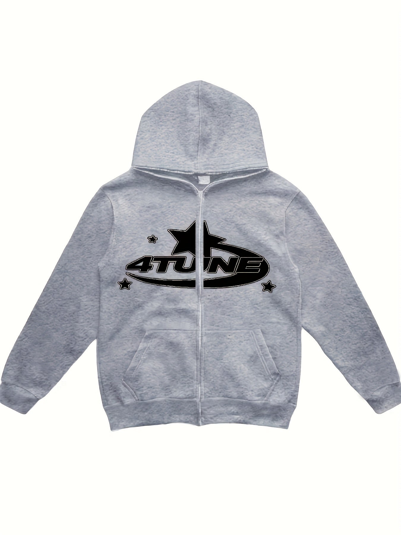 Y2K Letter & Star Print Sweatshirt Zip Up Hoodie