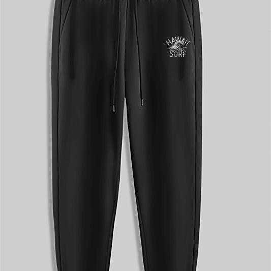 Mountain Capital Letters Print Men's Pants Drawstring Sweatpants