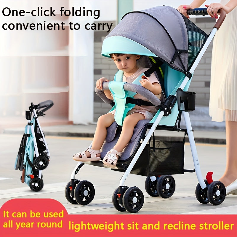 Foldable Baby Stroller Sit & Lie Down One Button Pick Up