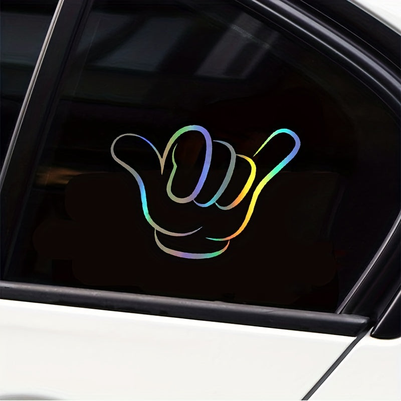Car Stickers Creative Gestures Side Window Glass Fuel Tank Cap Laser Motorcycle