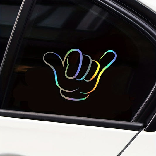 Car Stickers Creative Gestures Side Window Glass Fuel Tank Cap Laser Motorcycle